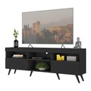 Ver imagem 1 de Rack Tv até 65 Polegadas com Pés Retrô Multimóveis Mp1091 Preto Preto