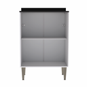 Ver imagem 5 de Gabinete Cozinha Organizador Despensa 2 Portas Nicho Interno com Puxador Carol - Branco