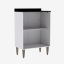 Ver imagem 4 de Gabinete Cozinha Organizador Despensa 2 Portas Nicho Interno com Puxador Carol - Branco