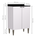 Ver imagem 7 de Gabinete Cozinha Organizador Despensa 2 Portas Nicho Interno com Puxador Carol - Branco
