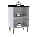 Ver imagem 6 de Gabinete Cozinha Organizador Despensa 2 Portas Nicho Interno com Puxador Carol - Branco