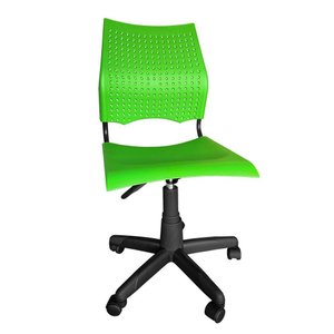 Cadeira de Escritorio Giratoria Versat para Recepção com Regulagem de Altura Plástico Verde