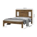 Ver imagem 3 de Cama Rai Casal com Cabeceira com Detalhes Cromados 100% Mdf e Estrado em Madeira Cor Jequitiba Ja