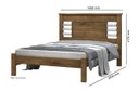 Ver imagem 3 de Cama Rai Casal com Cabeceira com Detalhes Cromados 100% Mdf e Estrado em Madeira Cor Jequitiba Ja