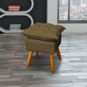 Ver imagem 2 de Kit 2 Puff Decorativo Quadrado para Sala Quarto Penteadeira Recepção Alice Pé Palito Castanho Suede