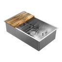 Ver imagem 2 de Cuba Docol Bistrô 70x40 90021166016 Inox Escovado com Acessórios e Lixeira