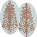 Ver imagem 2 de Folhas Flores Árvore Natal Gliter Rose Gold 40cm Kit 8pçs