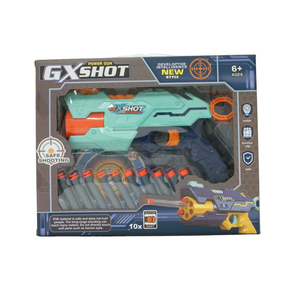 Lançador Gx Shot Power Gun com 10 Dardos Verde - Quanhe - 4