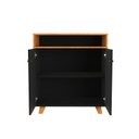 Ver imagem 2 de Aparador Balcão Buffet Star 2 Portas Yescasa Preto/Marrom