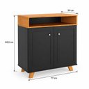 Ver imagem 3 de Aparador Balcão Buffet Star 2 Portas Yescasa Preto/Marrom