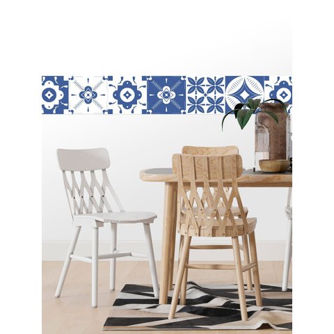 Faixa Decorativa Adesiva (autocolante) - Azulejo Azul 1