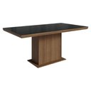 Ver imagem 1 de Mesa de Jantar 5275 6 Lugares Retangular Vidro Rustic Preto Madesa 160cm