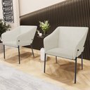 Ver imagem 2 de Kit 3 Cadeiras para Sala de Jantar Estar Living Olívia L02 Linho Champagne - Lyam Decor