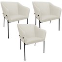 Ver imagem 1 de Kit 3 Cadeiras para Sala de Jantar Estar Living Olívia L02 Linho Champagne - Lyam Decor
