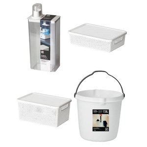 Kit Balde 7,5l 2 Organizadores Línea e Dispenser Lumini 2,6l