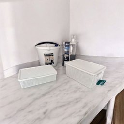 Kit Balde 7,5l 2 Organizadores Línea e Dispenser Lumini 2,6l - 2