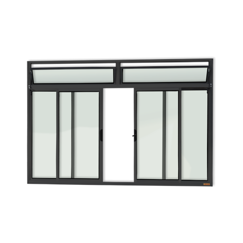 Janela Alumínio Plus 4F.c/Bandeira 100 x 120 V.Liso Preto Brimak