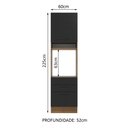 Ver imagem 3 de Torre Quente Armário de Cozinha 60 cm 1 Porta 3 Gavetas Rustic/Preto Agata Madesa