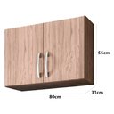 Ver imagem 3 de Armário Aéreo para Cozinha 2 Portas 80cm Multiuso Preto