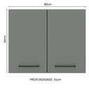 Ver imagem 3 de Armário de Cozinha Aéreo 80 cm 2 Portas Rustic/Cinza Agata Madesa