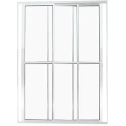 Porta de Correr 3 Folhas de Vidro Móveis com Trinco 2,10 X 1,80 Cor Branco Linha Econ - 1