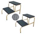 Ver imagem 1 de Kit 2 Escada Escadinha 2 Degraus Maca e Depilação e Estética Cor Dourada Medcombo