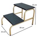 Ver imagem 5 de Kit 2 Escada Escadinha 2 Degraus Maca e Depilação e Estética Cor Dourada Medcombo