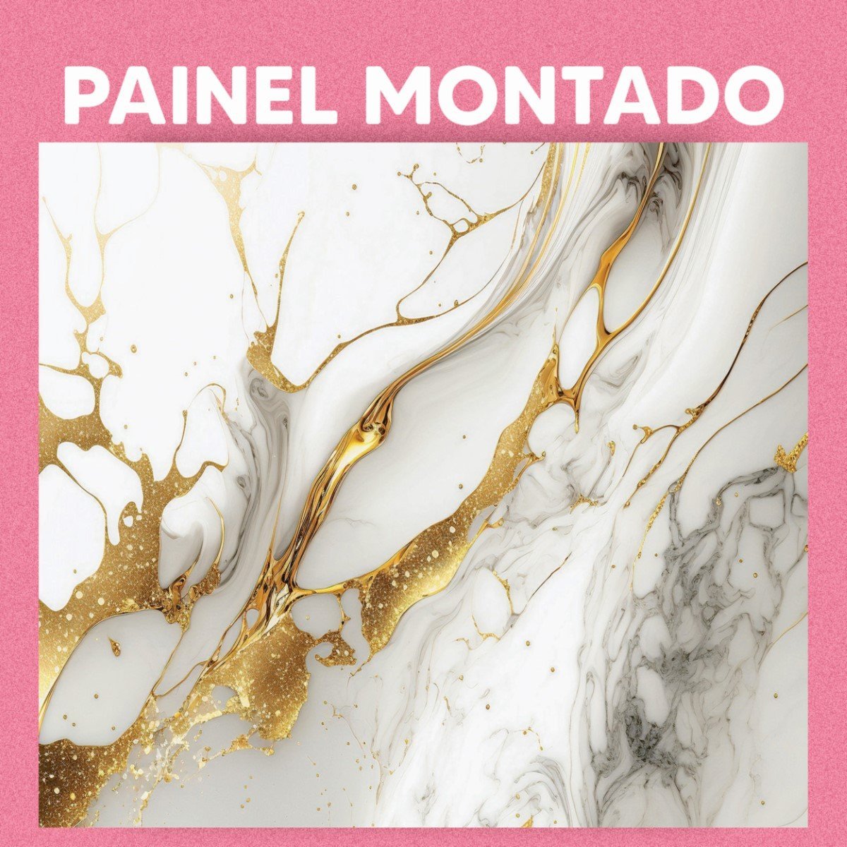 Papel de Parede Painel 3D Mármore Branco Fio Dourado 2,5M Revestimento Auto Colante Marmorizado - 2