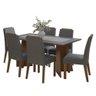 Conjunto Sala de Jantar Tampo de Madeira 6 Cadeiras Rustic/cinza/silver Soho Madesa - 2