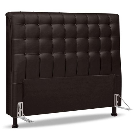 Cabeceira Cama Box Casal Queen Size Ciara 160cm Botonê com Frame Suede Marrom