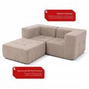 Ver imagem 4 de Sofá Sync Modular 2 Lugares com Apoio de Pés 258cm Boucle Capuccino Kappesberg
