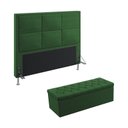 Ver imagem 1 de Kit Cabeceira Estofada Decorativa Para Cama Box Maia 160 Para Cama Queen e Calçadeira Sagitarius Sue
