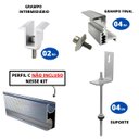 Ver imagem 2 de Kit Estrutura Suporte Fixador Linha C P/ 2 Placas Solar Alumínio Inox Telha Fibro Ondulada Viga Metá