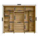 Ver imagem 3 de Guarda-Roupa 6 Portas com 5 Gavetas Internas 1 com Divisória e Maleiro Estrela RV Móveis Marrom/Cinamomo