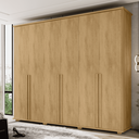 Ver imagem 1 de Guarda-Roupa 6 Portas com 5 Gavetas Internas 1 com Divisória e Maleiro Estrela RV Móveis Marrom/Cinamomo