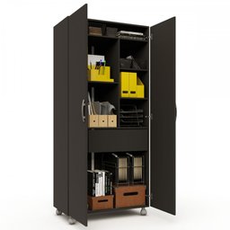 Armário para Escritório Multi 2 Portas Com Rodízio Preto - Pnr Móveis - 11 Armário para Escritório Multi 2 Portas Com Rodízio Preto - Pnr Móveis - 11