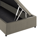 Ver imagem 2 de Base Box Baú Solteiro Barcelona Suede Bege 88x188