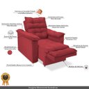 Ver imagem 6 de Poltrona do Papai Confortável Reclinável e Retrátil:vermelho