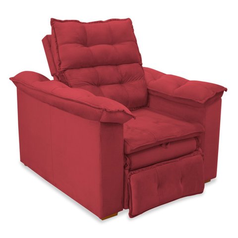 Poltrona do Papai Confortável Reclinável e Retrátil:vermelho