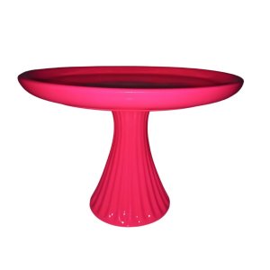 Boleira com Pé Cerâmica para Festas Casa Dami Decor Pink