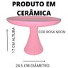 Boleira com Pé Cerâmica para Festas Casa Dami Decor Pink - 2