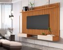 Ver imagem 1 de Painel Suspenso Home TV 72 Polegadas Prateleira Ripado e Nicho 1.8 Classic:Nature/Off White