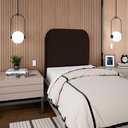 Ver mais imagens de Cabeceira Solteiro 100 Cm com Frame Alana Suede Marrom Artte