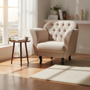 Ver imagem 2 de Poltrona Decorativa Dália Veludo Bege