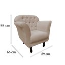 Ver mais imagens de Poltrona Decorativa Dália Veludo Bege