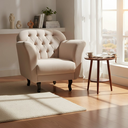 Ver imagem 1 de Poltrona Decorativa Dália Veludo Bege