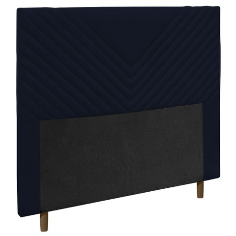 Cabeceira Cama Box Casal Viena 140cm Veludo Azul Marinho - Abmaza