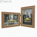 Ver imagem 2 de Porta Retrato Duplo 10x15 Moldura Ripado Marrom Averm. Bege