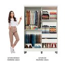 Ver imagem 4 de Guarda-roupa Solteiro Madesa Luke 2 Portas de Correr com Espelho com Pés Branco Cor:branco