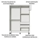 Ver imagem 5 de Guarda-roupa Solteiro Madesa Luke 2 Portas de Correr com Espelho com Pés Branco Cor:branco